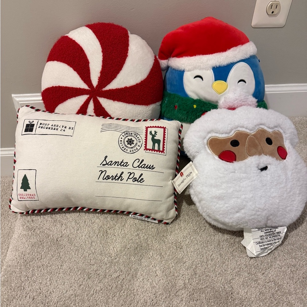 Like new Set of 4 Christmas / holiday throw pillows